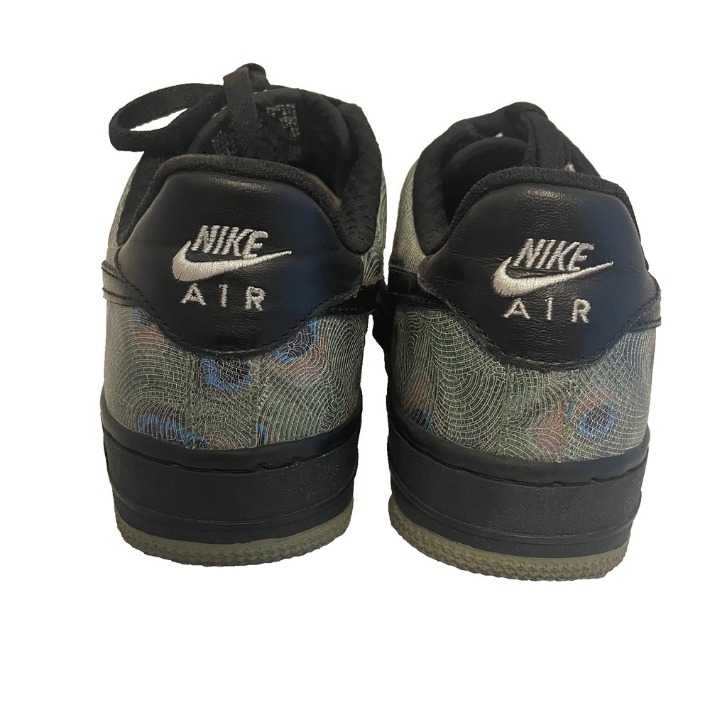 Nike 2006 Jordan Air Force 1 Low Black Suede Peacock Feather Sneakers‎ UNISEX